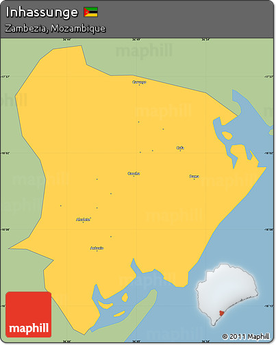 Savanna Style Simple Map of Inhassunge, single color outside