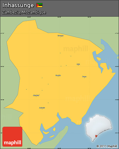 Savanna Style Simple Map of Inhassunge, single color outside