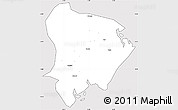 Silver Style Simple Map of Inhassunge, cropped outside