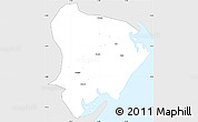 Silver Style Simple Map of Inhassunge, single color outside