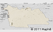 Shaded Relief Panoramic Map of Morrumbala, desaturated