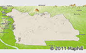 Shaded Relief Panoramic Map of Morrumbala, physical outside