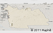 Shaded Relief Panoramic Map of Morrumbala, semi-desaturated