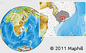 Physical Location Map of Namacurra, highlighted country, highlighted parent region