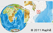 Physical Location Map of Namacurra, highlighted country