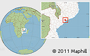 Savanna Style Location Map of Namacurra, highlighted country