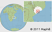 Savanna Style Location Map of Namacurra, highlighted parent region