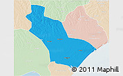 Political 3D Map of Nicoadala, lighten