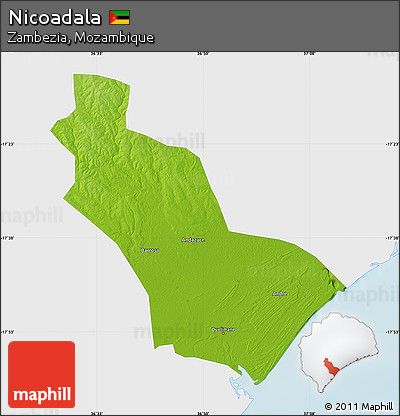 Physical Map of Nicoadala, single color outside