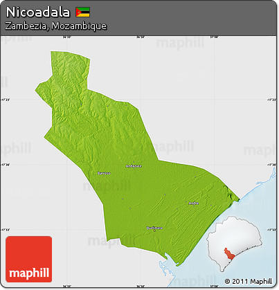 Physical Map of Nicoadala, single color outside