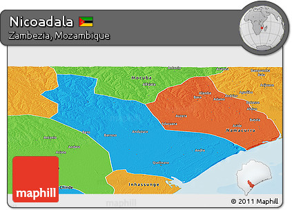 Political Panoramic Map of Nicoadala