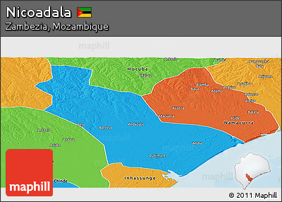 Political Panoramic Map of Nicoadala