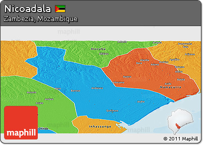 Political Panoramic Map of Nicoadala
