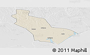 Shaded Relief Panoramic Map of Nicoadala, lighten, desaturated