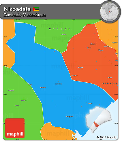 Political Simple Map of Nicoadala