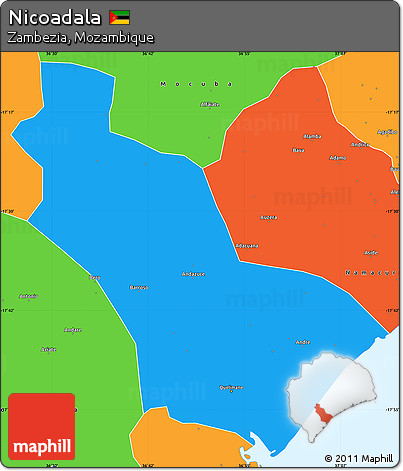 Political Simple Map of Nicoadala