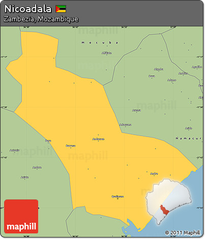 Savanna Style Simple Map of Nicoadala