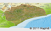 Satellite Panoramic Map of Zambezia, physical outside