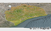 Satellite Panoramic Map of Zambezia, semi-desaturated