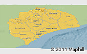 Savanna Style Panoramic Map of Zambezia, single color outside