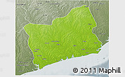 Physical 3D Map of Pebane, semi-desaturated