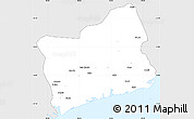 Silver Style Simple Map of Pebane, single color outside
