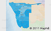 Political Shades 3D Map of Namibia, lighten