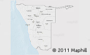 Silver Style 3D Map of Namibia, single color outside