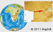 Physical Location Map of Caprivi, highlighted country