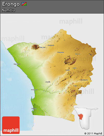 Physical 3D Map of Erongo, single color outside