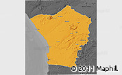 Political 3D Map of Erongo, darken, desaturated