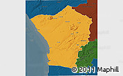 Political 3D Map of Erongo, darken