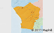 Political 3D Map of Erongo, lighten