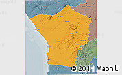 Political 3D Map of Erongo, semi-desaturated