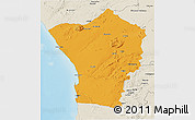 Political 3D Map of Erongo, shaded relief outside
