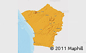 Political 3D Map of Erongo, single color outside