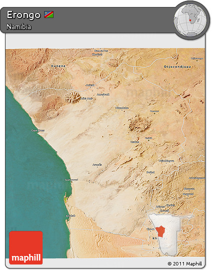 Satellite 3D Map of Erongo