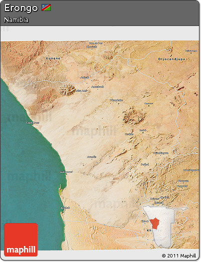Satellite 3D Map of Erongo