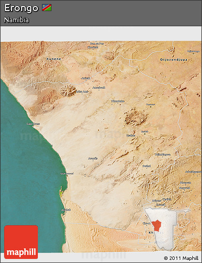 Satellite 3D Map of Erongo