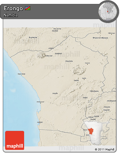 Shaded Relief 3D Map of Erongo