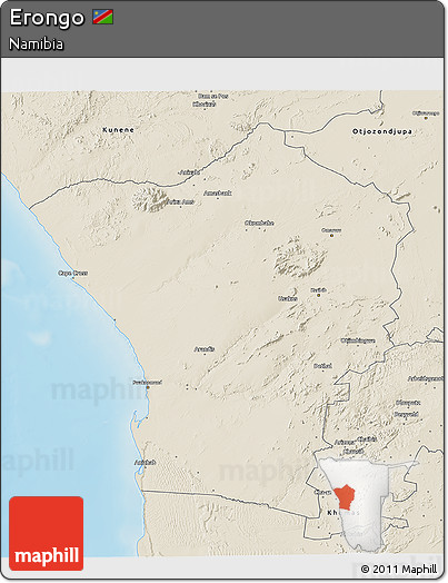 Shaded Relief 3D Map of Erongo