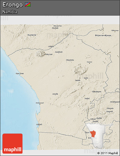 Shaded Relief 3D Map of Erongo