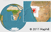 Satellite Location Map of Erongo, highlighted country, within the entire country