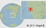 Savanna Style Location Map of Erongo, within the entire country, hill shading