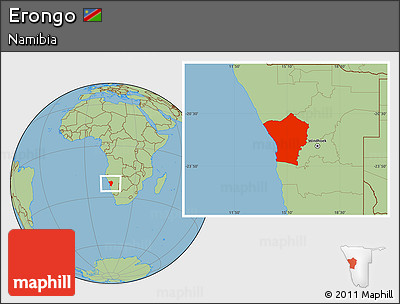 Savanna Style Location Map of Erongo
