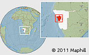 Savanna Style Location Map of Erongo, highlighted country, within the entire country, hill shading