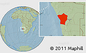 Savanna Style Location Map of Erongo, hill shading