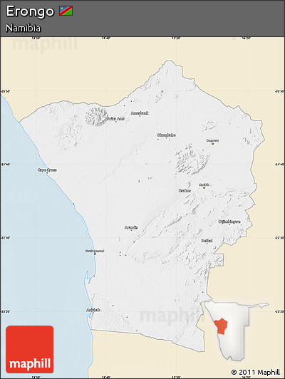 Classic Style Map of Erongo, single color outside