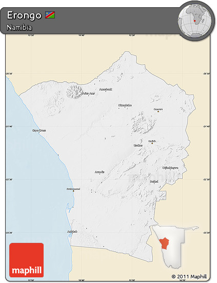 Classic Style Map of Erongo, single color outside