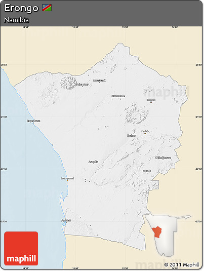 Classic Style Map of Erongo, single color outside